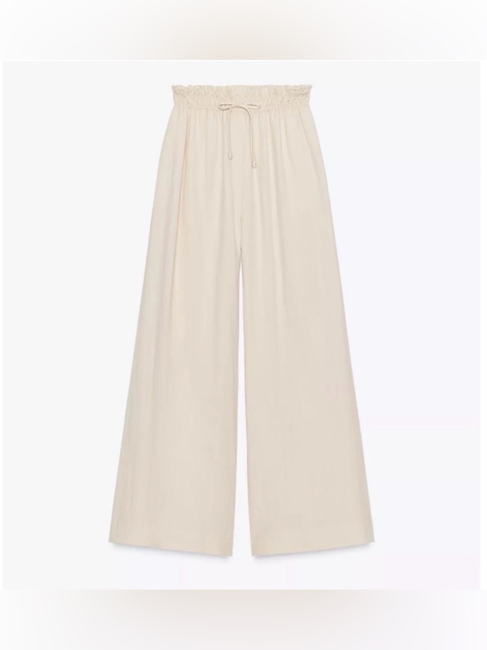 NWT Zara Cream Wide Leg Pants - Picture 6 of 10
